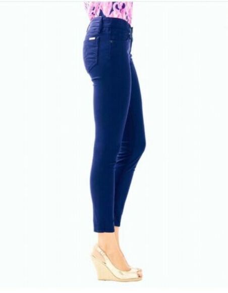 Lilly Pulitzer Denim - Lilly Pulitzer Worth Skinny Navy Blue Sateen Pants